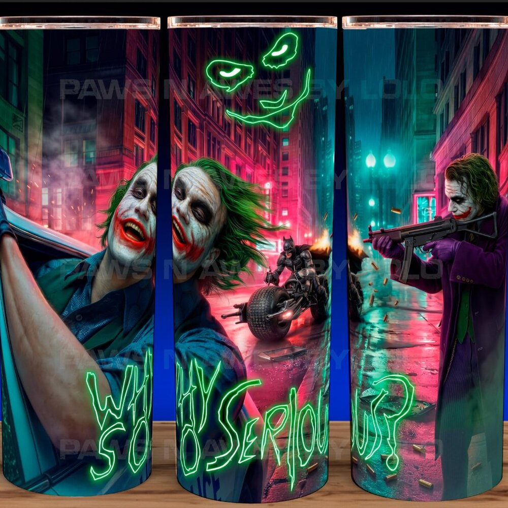 The Joker and Batman Why So Serious Comic Book Villain Cup Mug Tumbler 20oz
